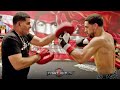 DANNY GARCIA WORKING HEAVY COUNTER PUNCHES ON THE MITTS FOR ERROL SPENCE JR FIGHT
