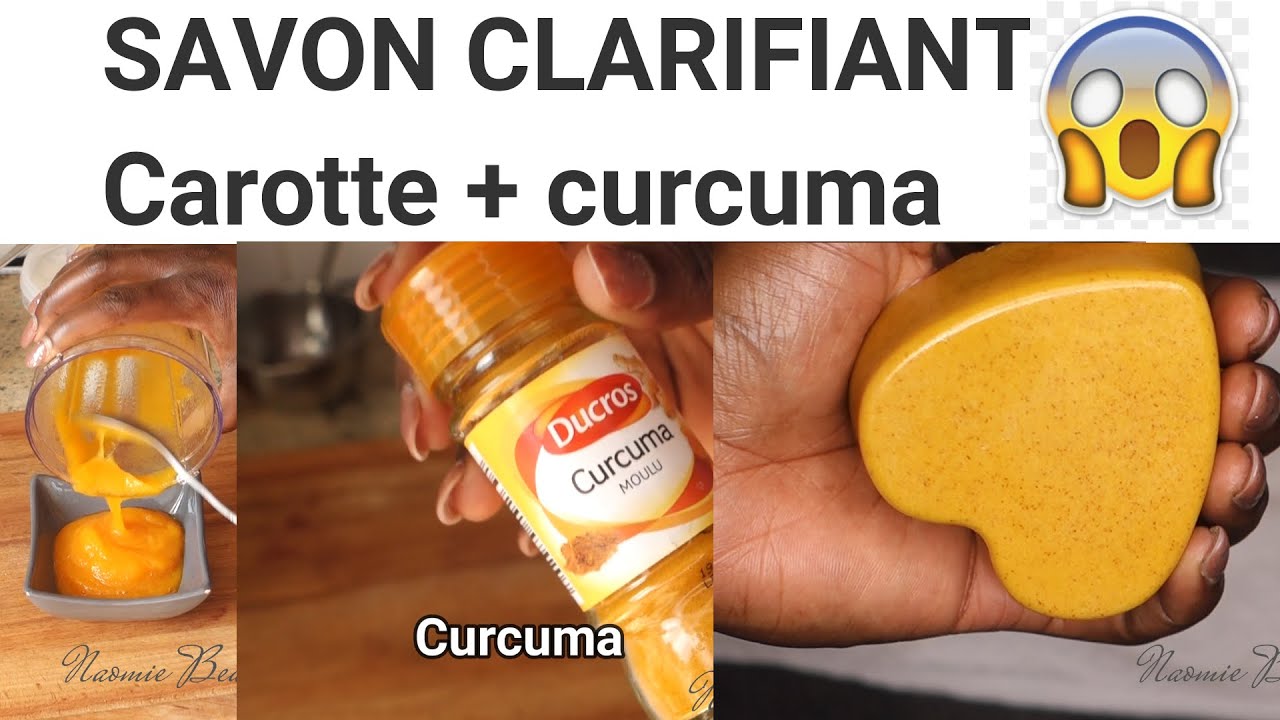 SAVON CLARIFIANT ANTI BOUTONS ET TACHES AU CURCUMA +CAROTTE + CITRON 