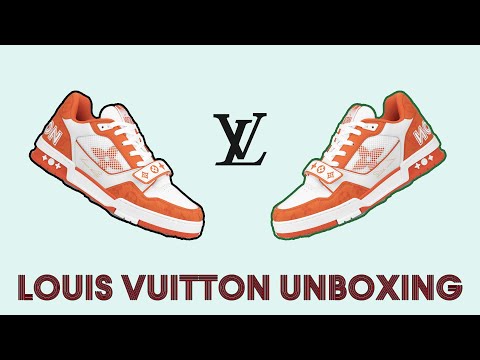 Real or Fake？Unboxing LV LouisVuitton Trainer Orange Sneaker➕review 