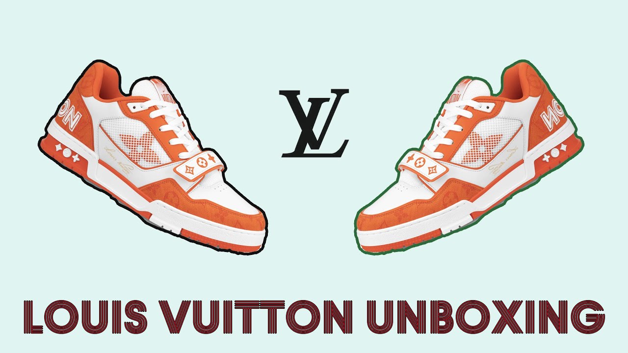 Real vs fake: legit check Louis Vuitton trainer orange, by Selling Check