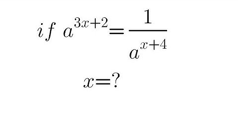 Solve a^(3x+2)=1/a^(x+4) | Exponential Equation Trick | Laws of Indices Explained Step-by-Step