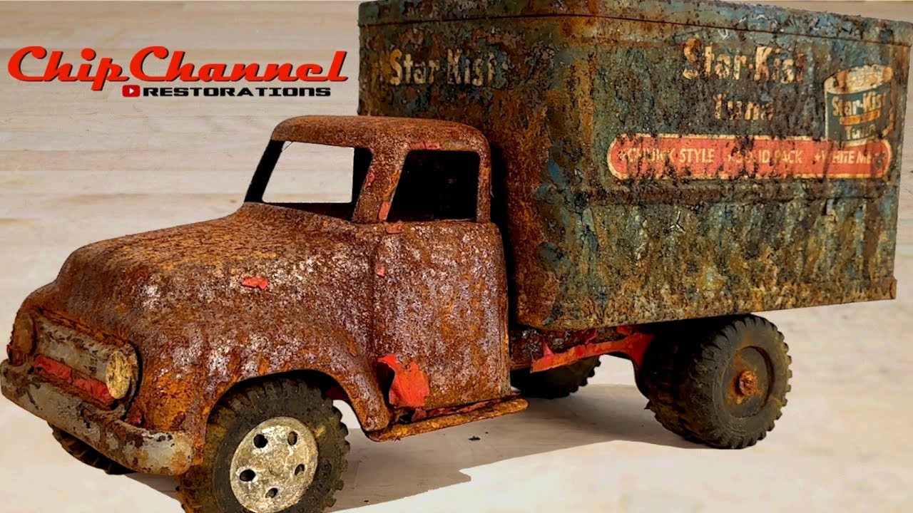 1954 Tonka Star Kist Tuna Truck Restoration Box Van Starkist 725 Refurbish  Advertising Restore, image size:1280x720
