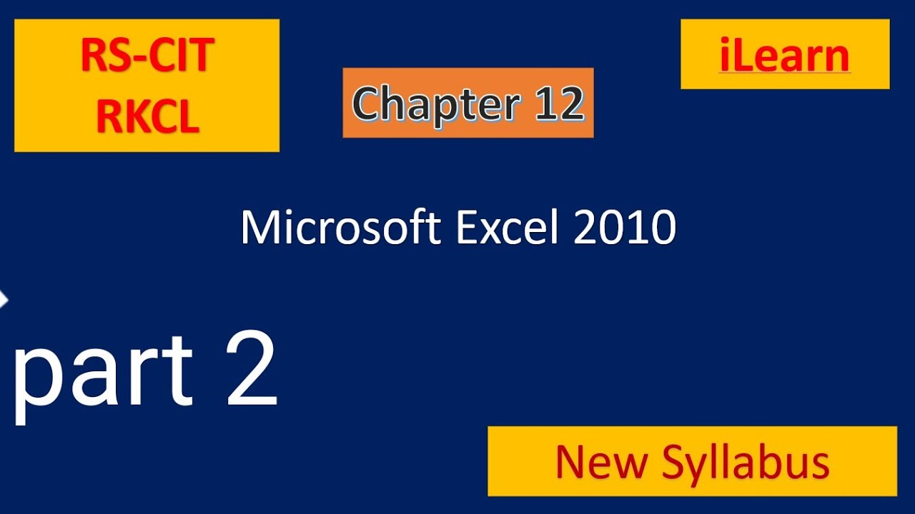 rscit chapter 12 Microsoft Excel part 2 - YouTube
