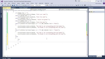 Exceptions Handling in Visual Studio C# language in Windows Forms Part 1