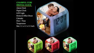 Digital Alarm Clock, Glowing LED, Color Change
