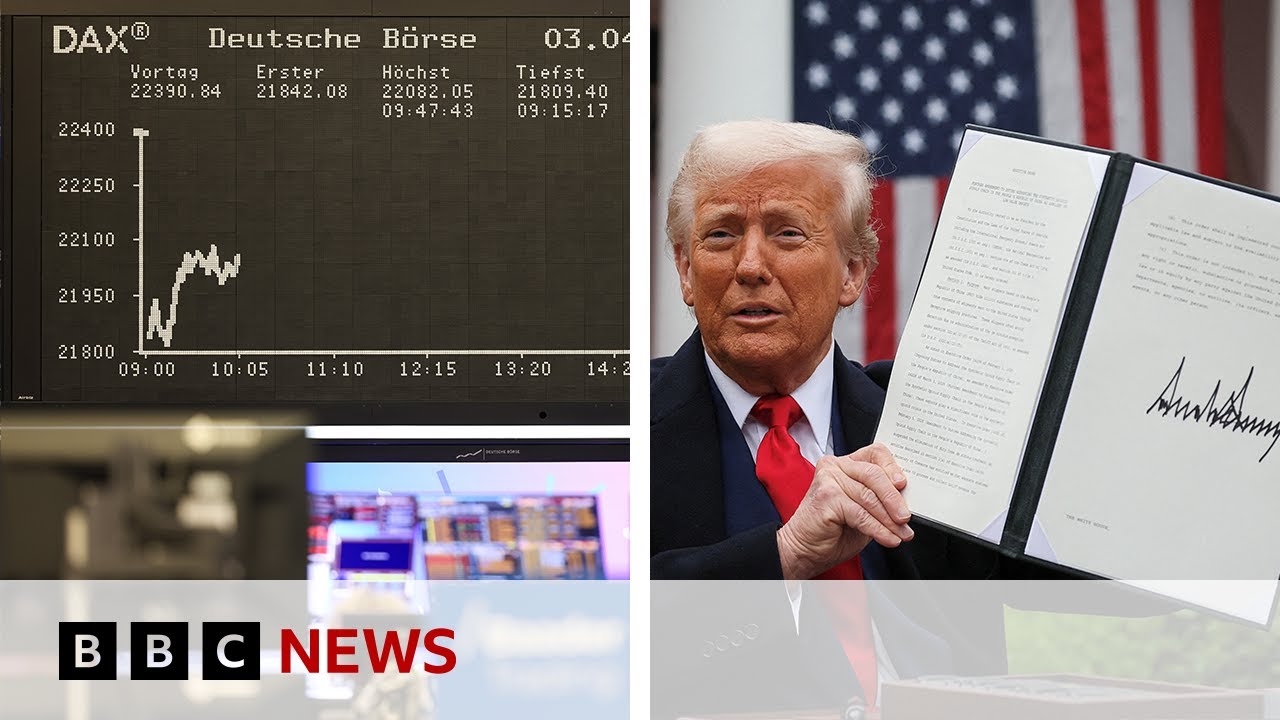 European stock markets slide at open in the wake of Trump's tariffs | BBC News