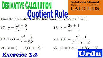 Quotient Rule || Calculus and analytical Geometry || Thomas calculus