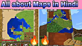 Everything you need to know about Maps in Minecraft in Hindi 2022 | How to craft and use Map MCPE | screenshot 5