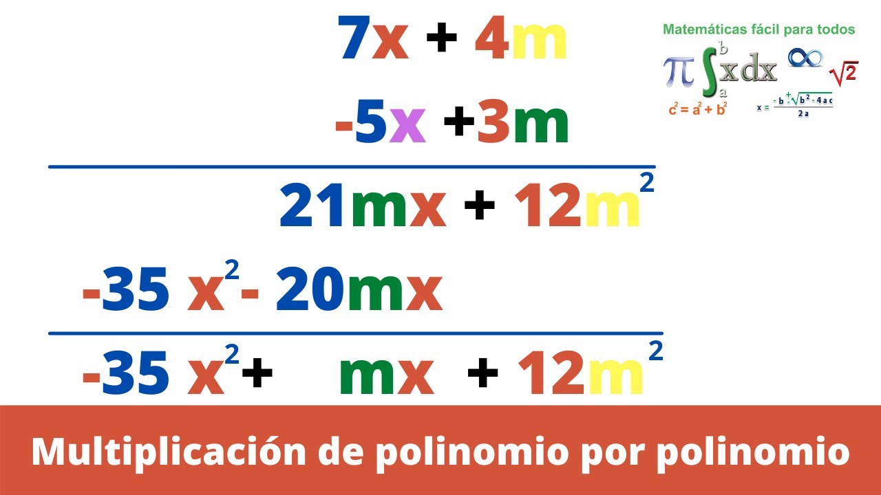Multiplicación de polinomio por polinomio - YouTube