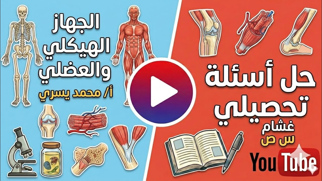 17- حل اسئلة تحصيلي احياء 2026 غشام جزء الجهاز الهيكلي والعضلي