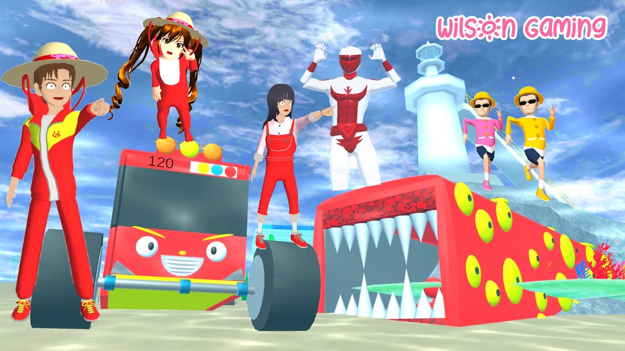 Yuta Baby Nana Naik Monster Truk Bus Tayo Cari Train Eater di Dasar Laut | Sakura | Wilson Gaming