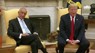 Donald trump meets before a bilateral meeting with marcelo rebelo de
sousa, president of portugal, on june 27, 2018. uploaded to for
archival purpose...