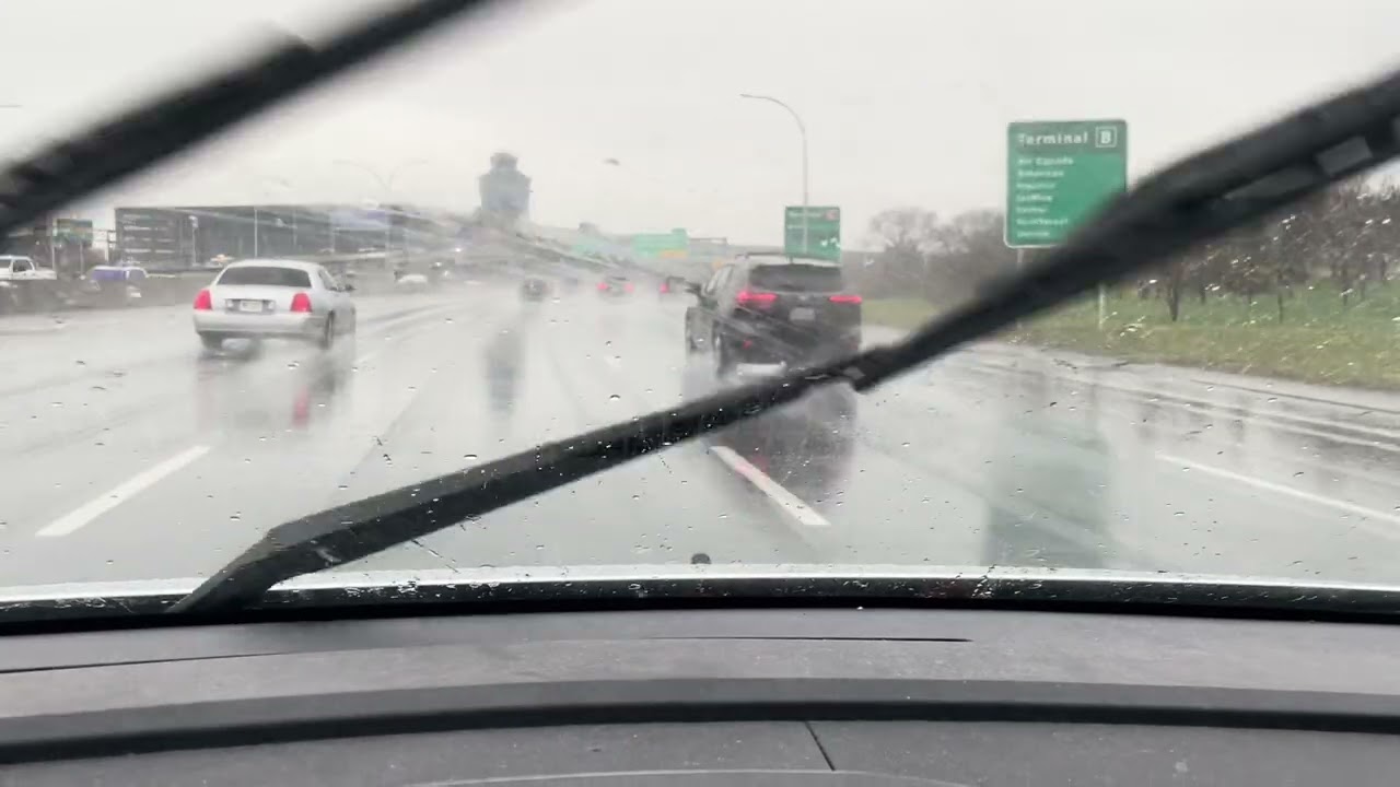 Rainy NYC highway drive 