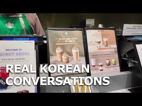 Real-Life Korean Conversations | Traditional Korean market, Donut shop, Restaurant, Starbucks
