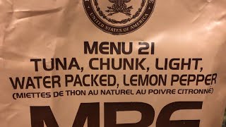 MRE: Tuna & Lemon Pepper  Menu 21 ~2018~ Case A & B Series