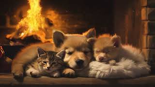 Calming fireplace sounds burning for sleeping, relaxing, study music, ASMR, BGM, meditation music