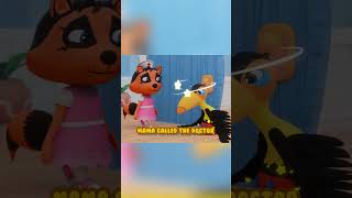 5 Little Monkeys Jumping on the Bed | Bubbles and Friends Nursery Rhyme Short