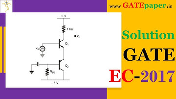 GATE 2017 Find the mid-band voltage gain of the circuit shown