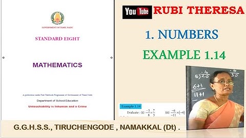 TN  Samacheer Kalvi| | 8thMaths  | Example  1.14 |  NUMBERS | English Medium