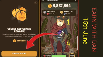 Memefi Secret Tap Combo Reward | JUNE 15 | MEMEFI Today SECRET COMBO Code, Claim 2 Million Free