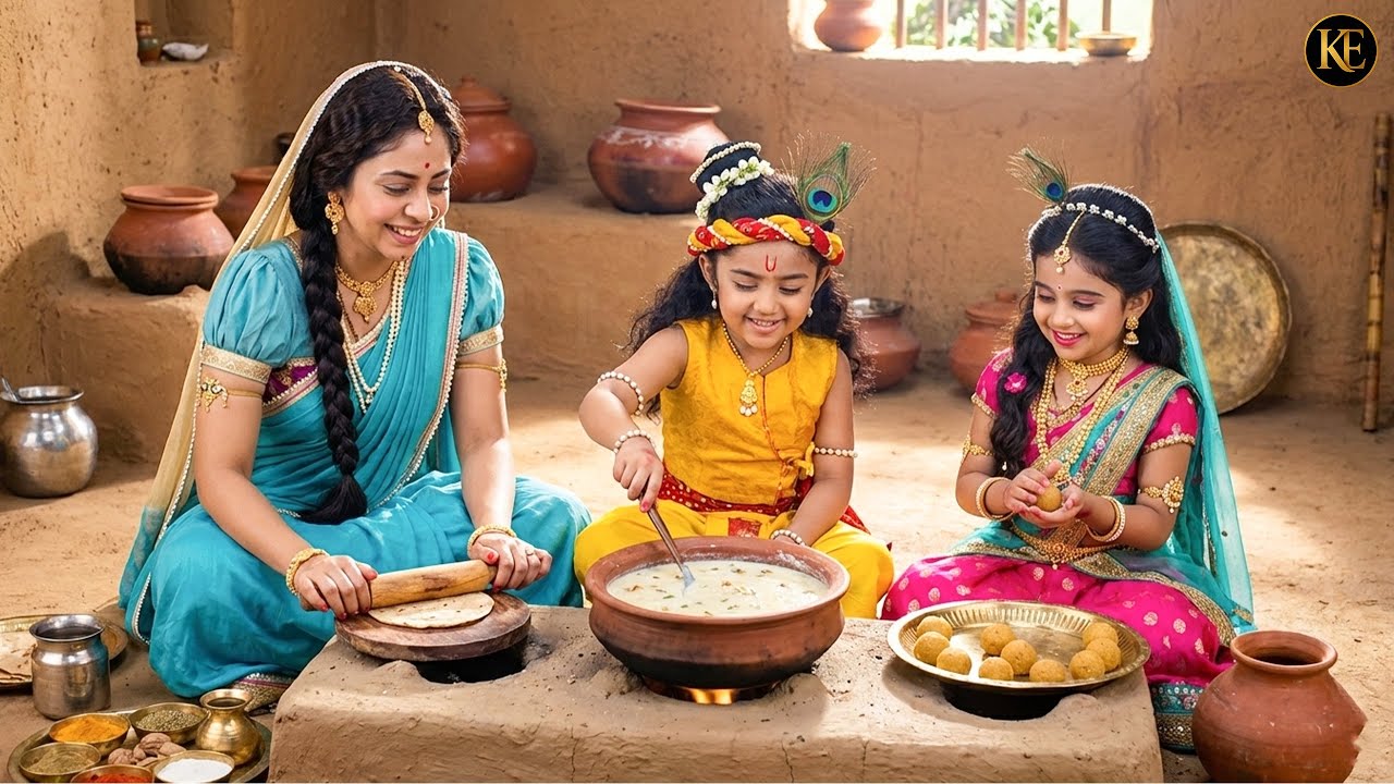 जब कान्हा–राधा ने मैया संग बनाया प्रसाद || यशोमती मईया के नंदलाला || Shree Krishan leela ||