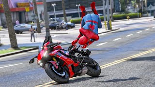 GTA 5 Spiderman Motorcycle Fails/Ragdolls (Euphoria Ragdolls) screenshot 3