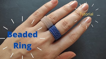 Seed bead ring tutorial, basic peyote stitch weaving