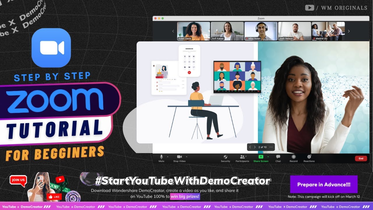 ZOOM Tutorial for Beginners 2021  How to use ZOOM    StartYouTubeWithDemocreator