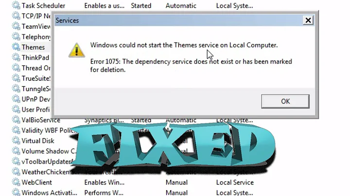 How To Fix Aero Themes Not Working (Error 1075) (Windows 7)