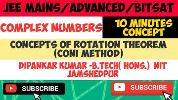 #JeeMain#JeeAdvanced#JeeMaths Rotation Theorem in Complex Numbers| Coni Method in Complex Numbers.