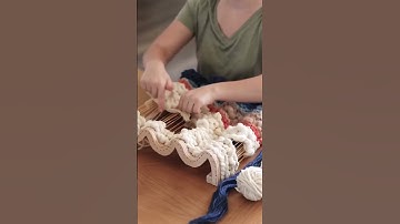 One of the funnest tapestries to see come to life! I made and wove on this wavy loom that I designed