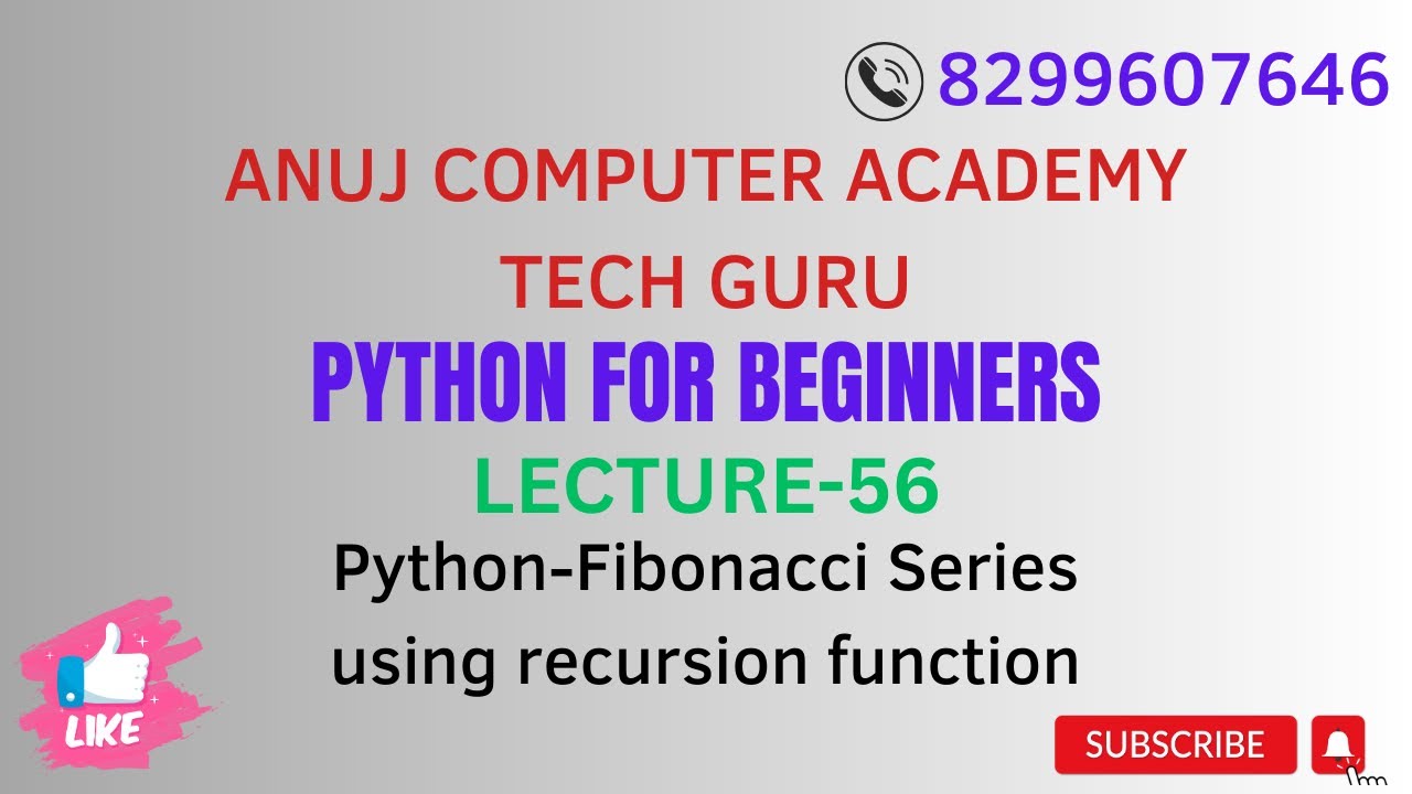 Python-Print Fibonacci Series using Recursion - YouTube