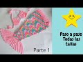 Cola de sirena tejida a crochet paso a paso /todas las tallas parte 1