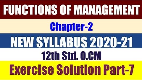 SYJC Organization of Commerce NewSyllabus ( Ch-2 Solved Exercise Q.5 Sub Q. 1 & 2)2020-21