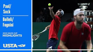 Paul/Sock vs. Bolelli/Fognini Highlights | 2022 Davis Cup
