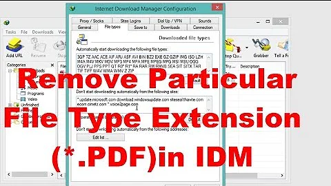 Disable Downloading Particular File Type Extension (*.PDF) in IDM