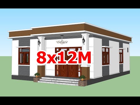 GỢI Ý MẪU NHÀ CẤP 4 MÁI BẰNG 8x12M 3 PHÒNG NGỦ ĐẸP | KIẾN TRÚC NHÀ VIỆT