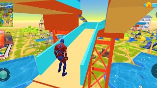 Super Hero Water Adventure Park Slide - Water Slide Downhill Rush Android gameplay screenshot 2