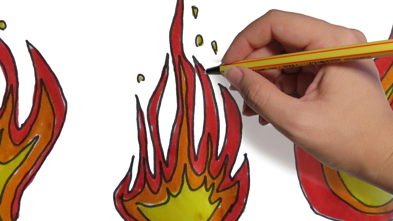 COMO DIBUJAR FUEGO FACIL PASO A PASO: a lapiz y con color - thptnganamst.edu.vn