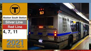 Boston, MA: Boston South Station Buses, Silver Line, Red Line - MBTA TrAcSe 2021
