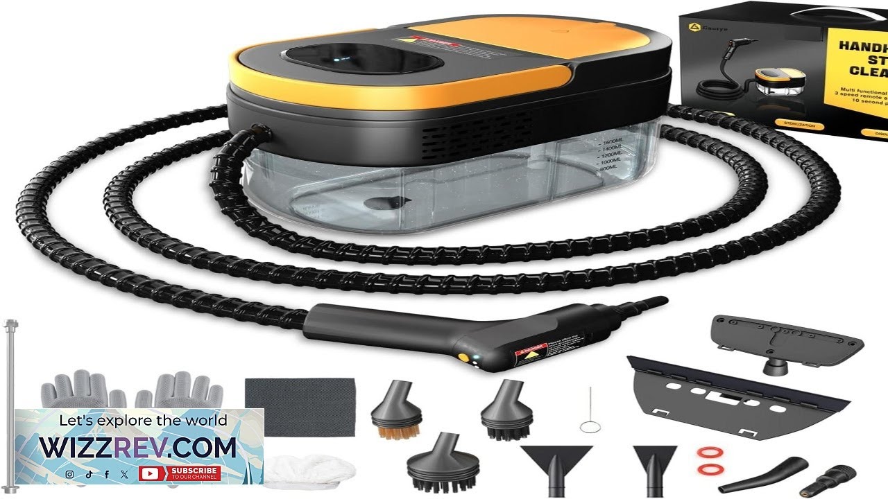 Steam Cleaner 3 Level Adjustable Handle 15s Heat Up 1.69 Quarts Tank Portable Steamer