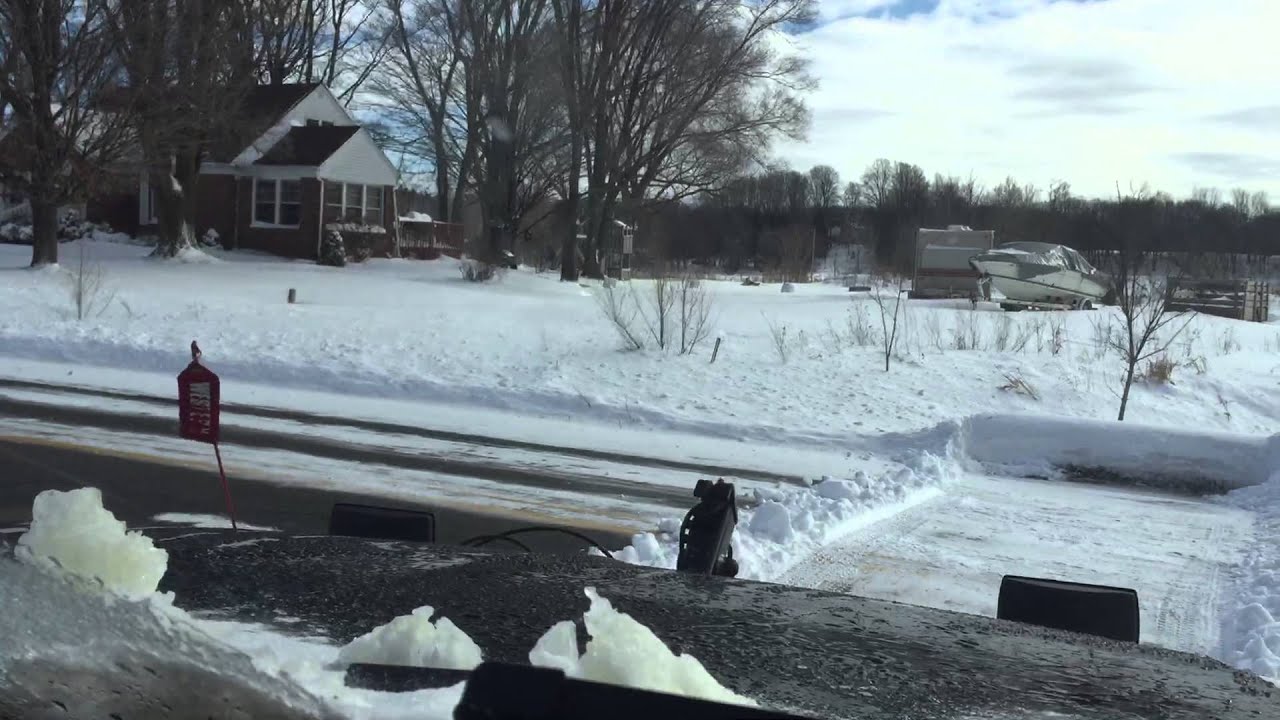 Snow Plowing 2015 Crazy long driveway YouTube