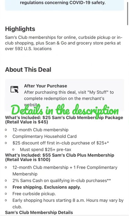 Groupon - Sam’s Club membership for 1 year #free after first purchase.