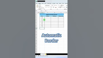 How To Set Auto Border In Ms Excel 👌💯✅ / #excel #excelshortcuts #excel #viral #shorts