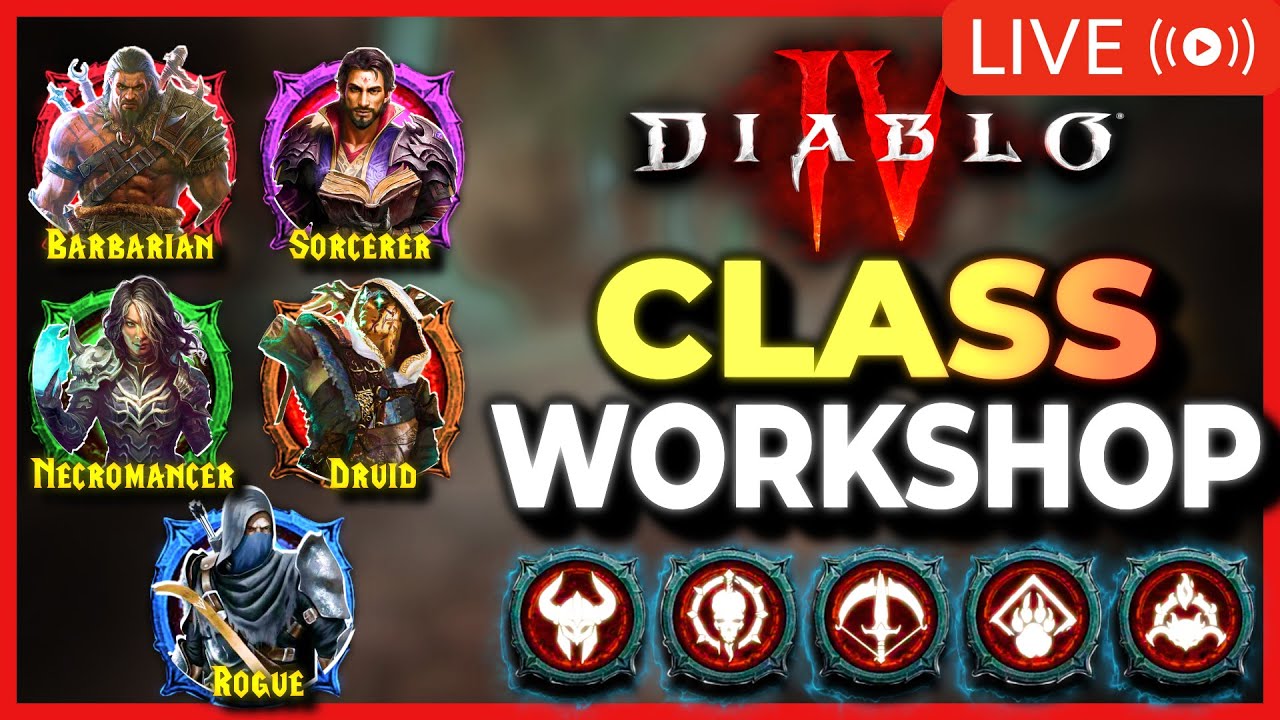 🔴LIVE - D4 GIVEAWAY!! Overview of All 5 Classes in Diablo 4 (Strengths ...