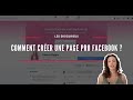 Comment crer une page professionnelle facebook 