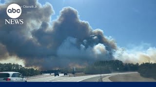 Large brush fire erupts in the Hamptons