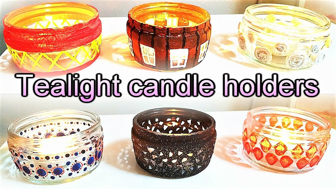 DIY Tea Light Candle Holders From Glass Jars Candle Holder Designs 
