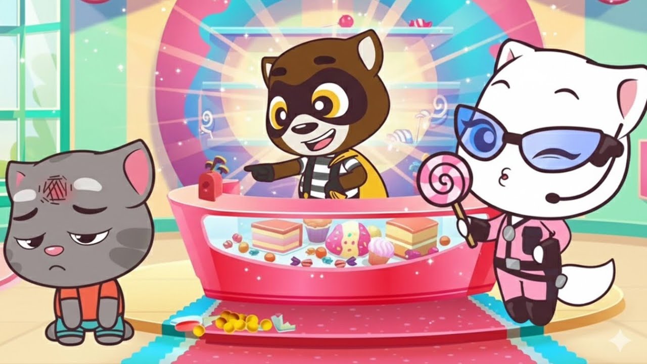 Talking Tom Candy Run Agent Angela vs Roy Raccoon Gameplay Android ios 