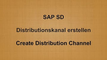SAP SD - Create Distribution Channel